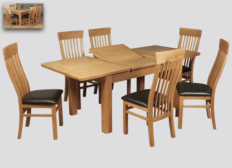 Treviso Oak 120 cm Table With chairs