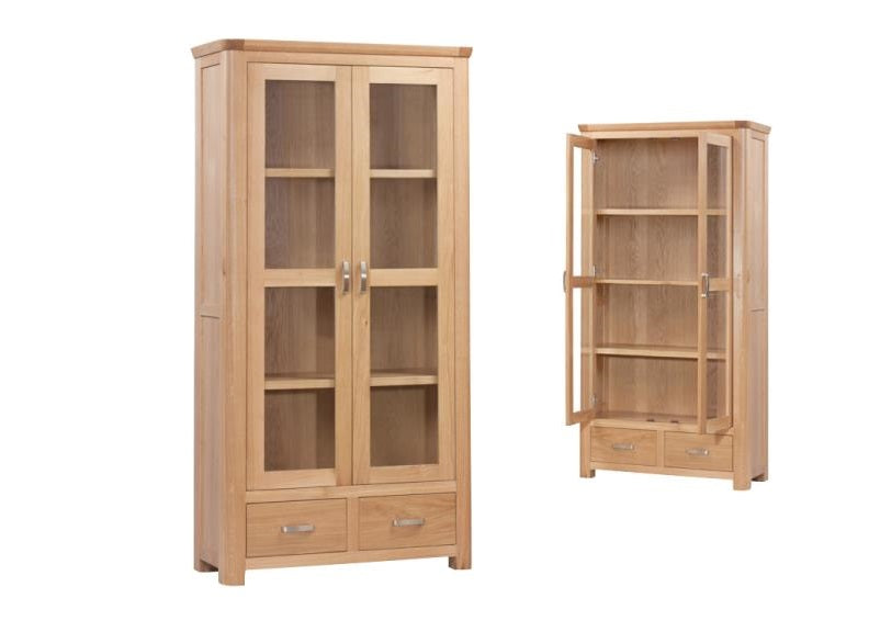 Treviso Oak Two Door Display Cabinet