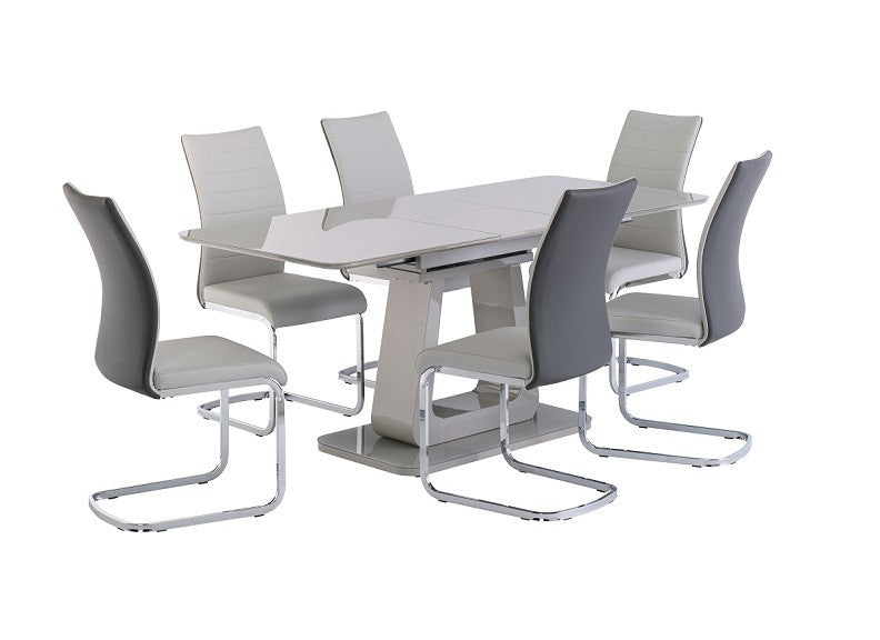 Calgary Grey Extending Table W/Jasper Chairs