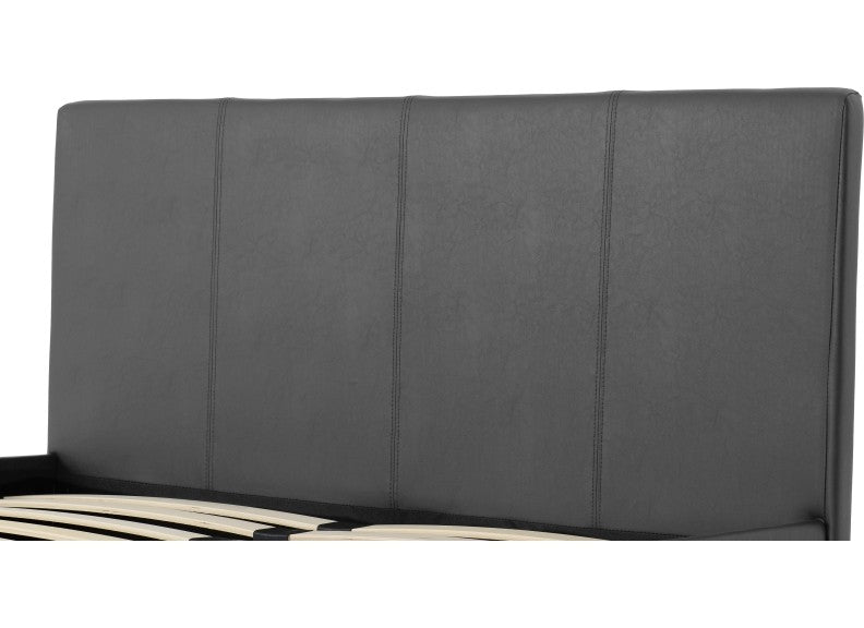 Prado Grey Faux leather Bed - headboard