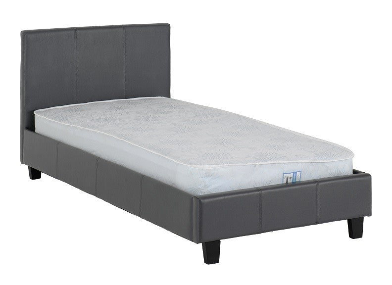 Prado Grey Faux leather Bed - 1